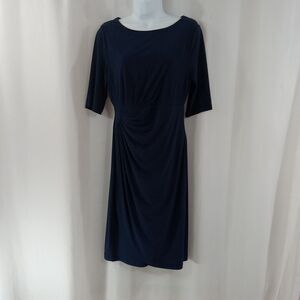 Signature Sadie Dress Women's Size 6 Dark Blue Faux Wrap